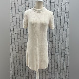 Never Worn Staud Ribbed Knit Dress Pearl Accent L